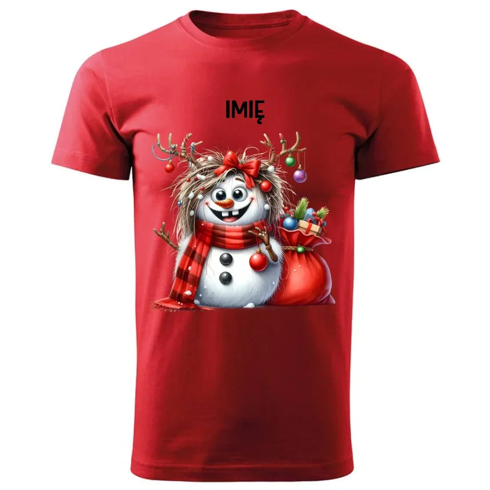 Bałwanek | Personalizowana świąteczna koszulka męska BN70 - StoryCups.pl