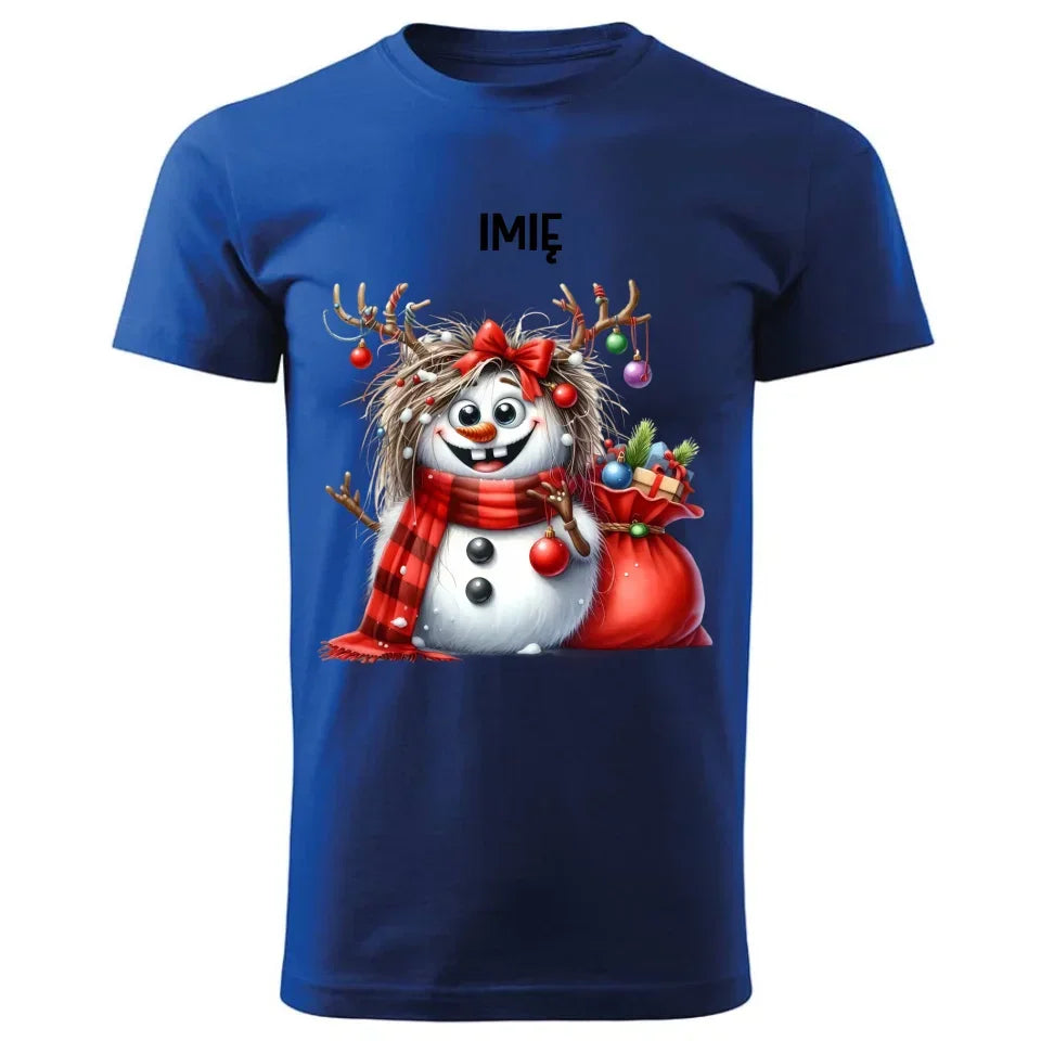 Bałwanek | Personalizowana świąteczna koszulka męska BN70 - StoryCups.pl