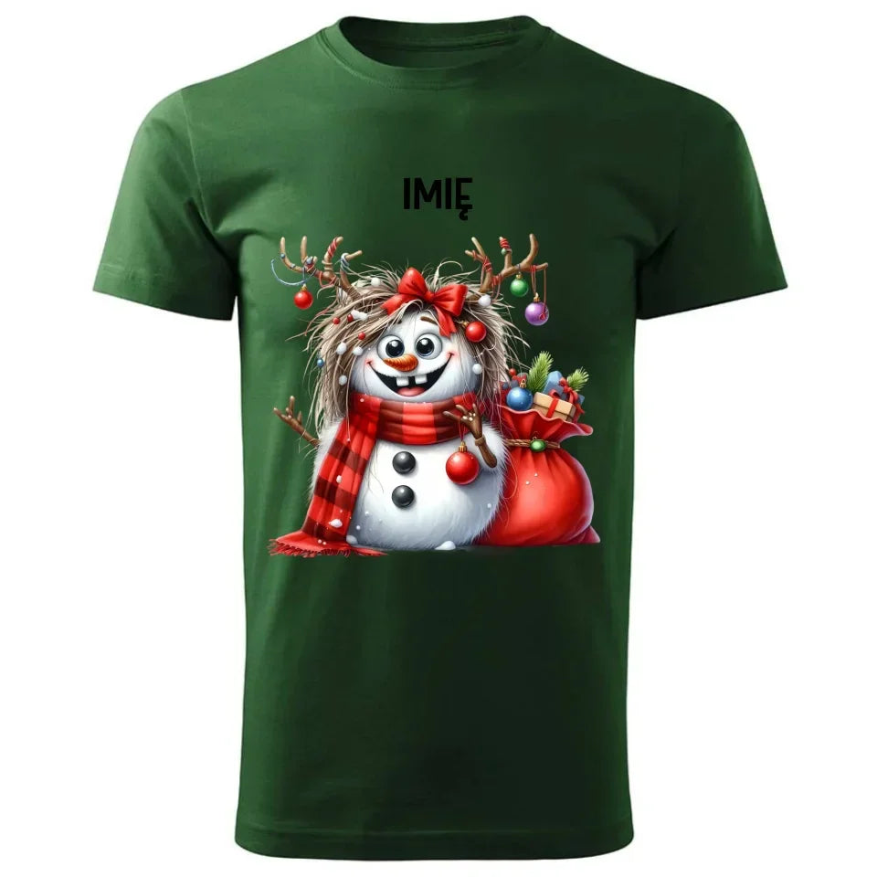 Bałwanek | Personalizowana świąteczna koszulka męska BN70 - StoryCups.pl