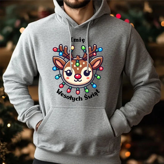 Świąteczna bluza męska z kapturem na prezent hoodie personalizacja