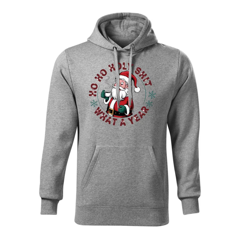 Świąteczna bluza męska z kapturem szara na prezent personalizacja hoodie Święta Boże Narodzenie Mikołajki