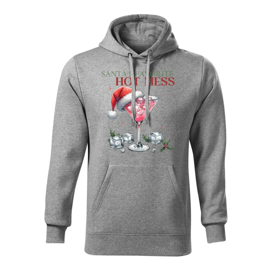 Świąteczna bluza męska z kapturem szara na prezent personalizacja hoodie Święta Boże Narodzenie Mikołajki