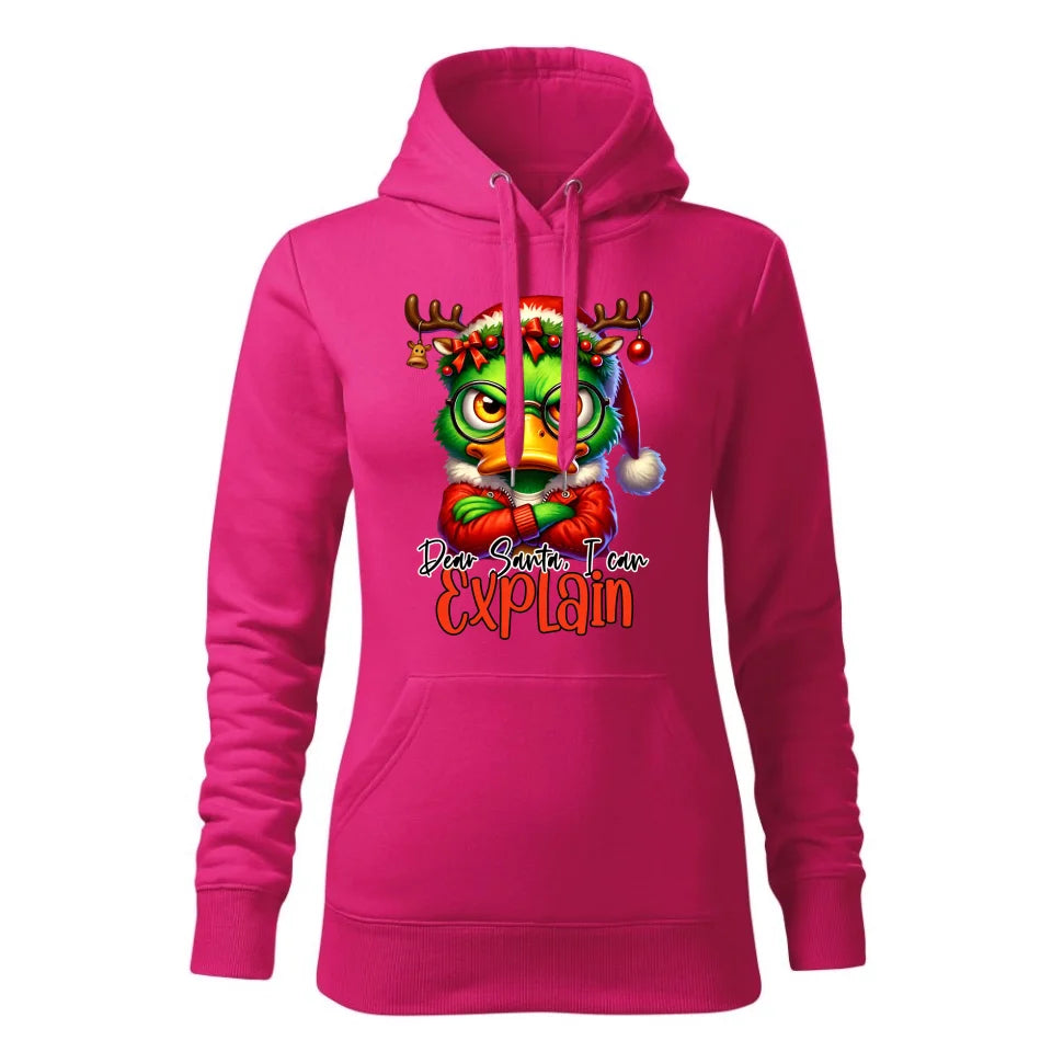 Świąteczna bluza damska z kapturem różowa na prezent personalizacja hoodie Święta Boże Narodzenie Mikołajki