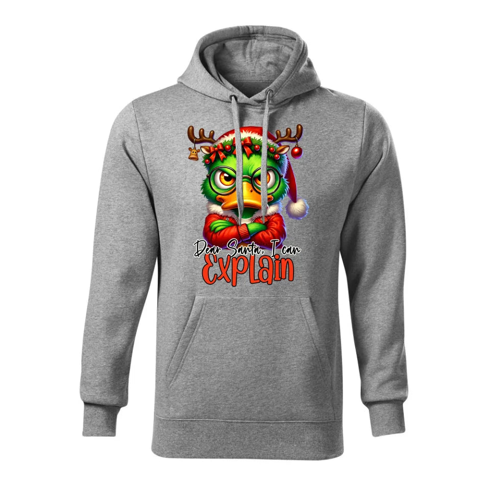 Świąteczna bluza męska z kapturem szara na prezent personalizacja hoodie Święta Boże Narodzenie Mikołajki