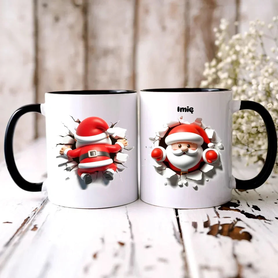 Mikołaj 3D | Personalizowany kubek świąteczny BN80 - StoryCups.pl