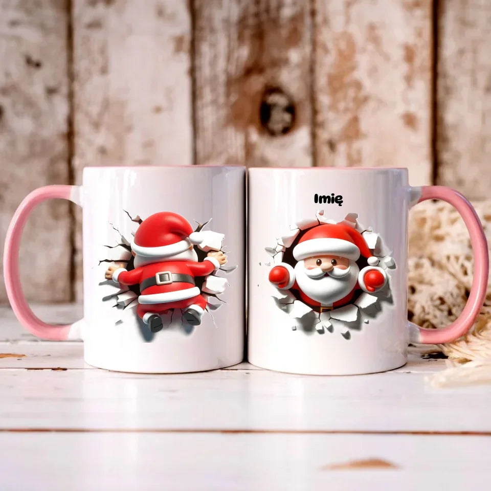 Mikołaj 3D | Personalizowany kubek świąteczny BN80 - StoryCups.pl