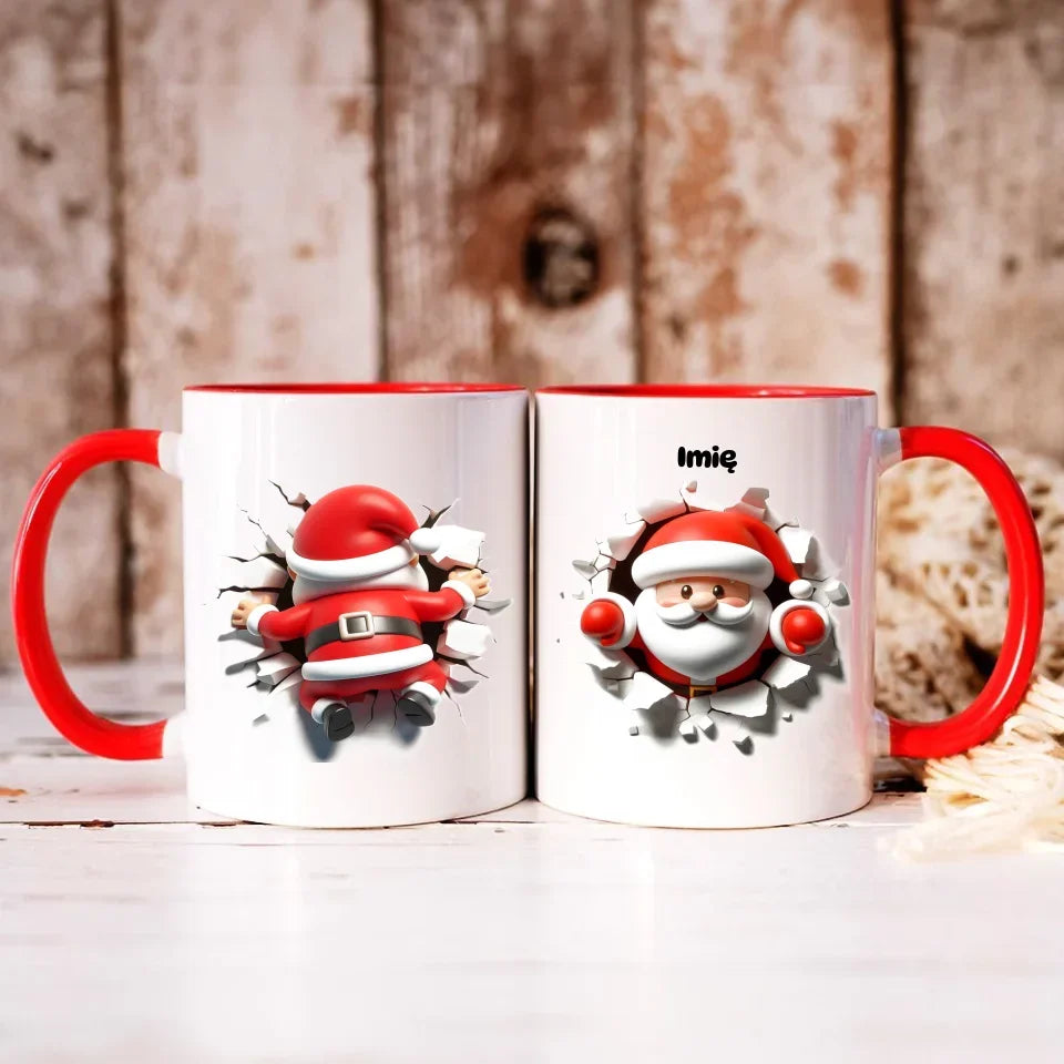 Mikołaj 3D | Personalizowany kubek świąteczny BN80 - StoryCups.pl