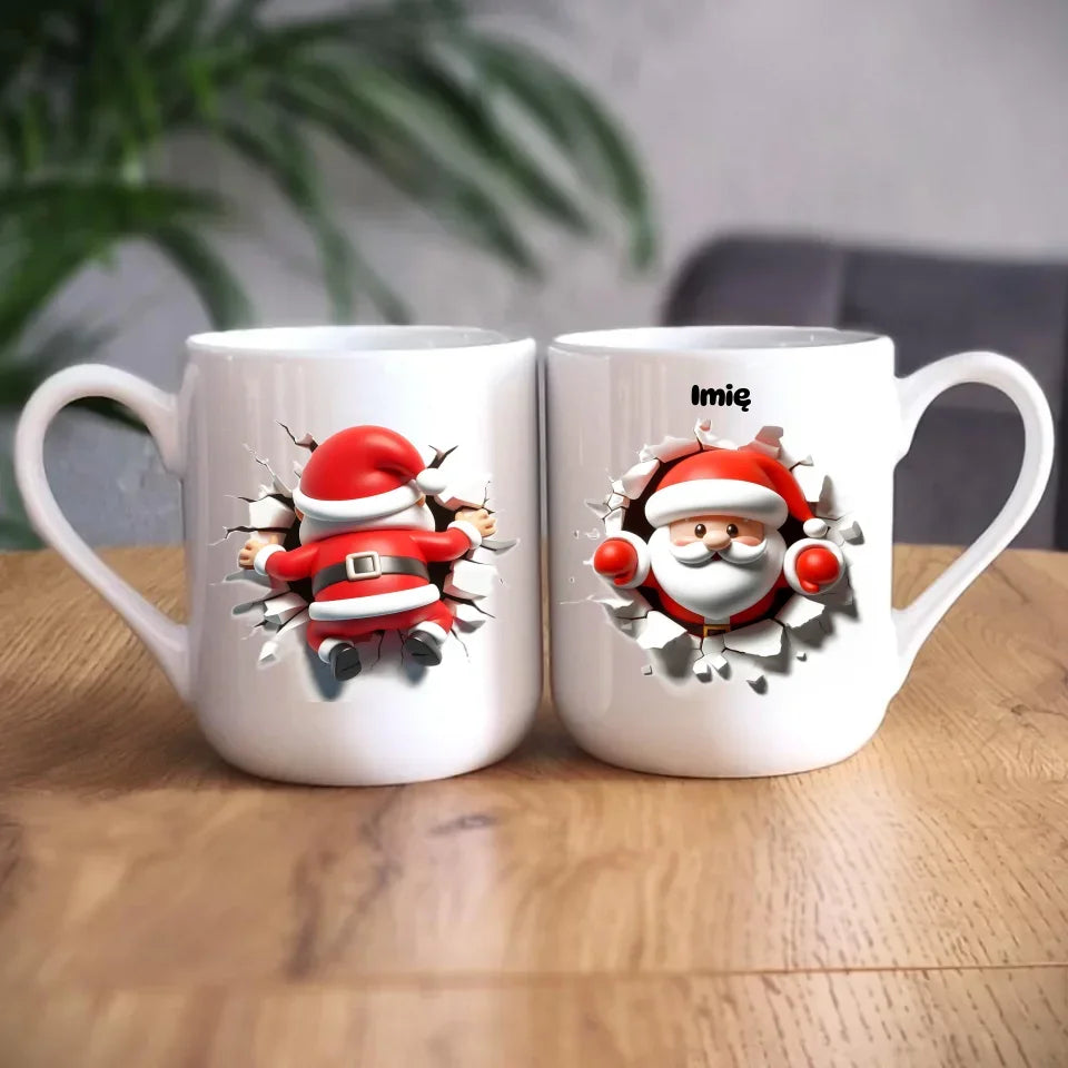 Mikołaj 3D | Personalizowany kubek świąteczny BN80 - StoryCups.pl