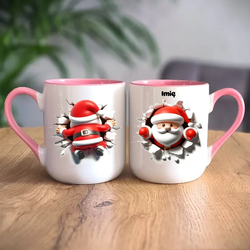 Mikołaj 3D | Personalizowany kubek świąteczny BN80 - StoryCups.pl