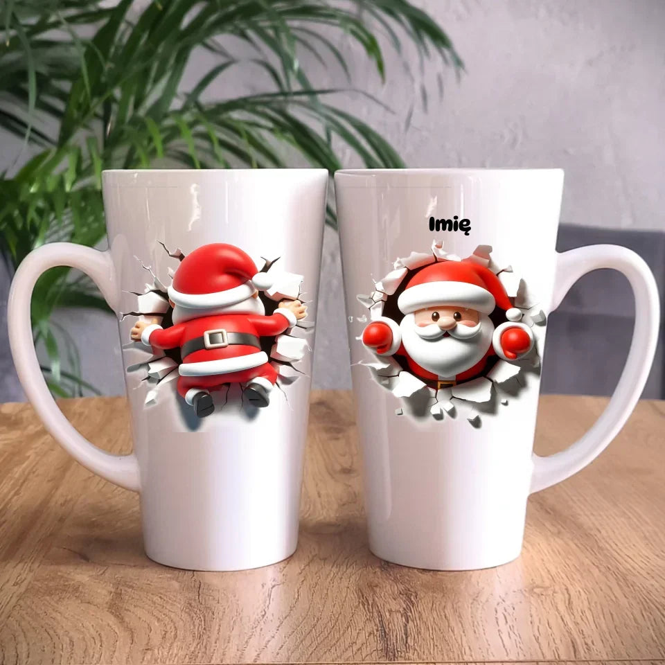 Mikołaj 3D | Personalizowany kubek świąteczny BN80 - StoryCups.pl