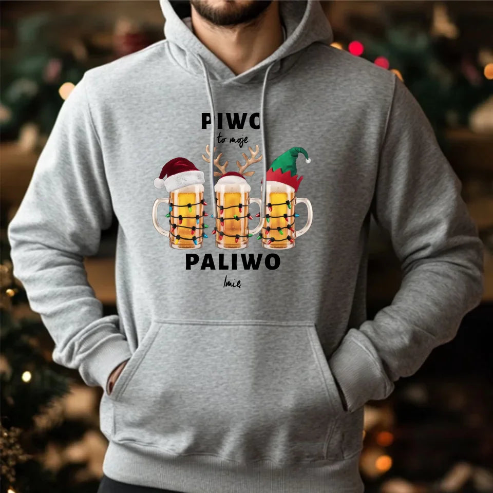 Świąteczna bluza męska z kapturem na prezent hoodie personalizacja