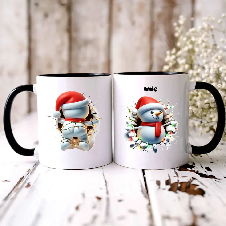 Bałwanek 3D | Personalizowany kubek świąteczny BN82 - StoryCups.pl