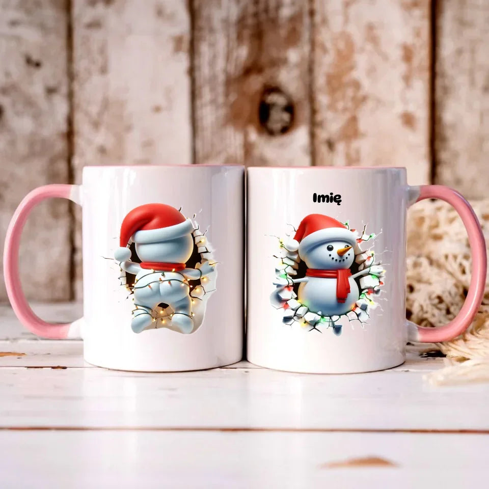 Bałwanek 3D | Personalizowany kubek świąteczny BN82 - StoryCups.pl