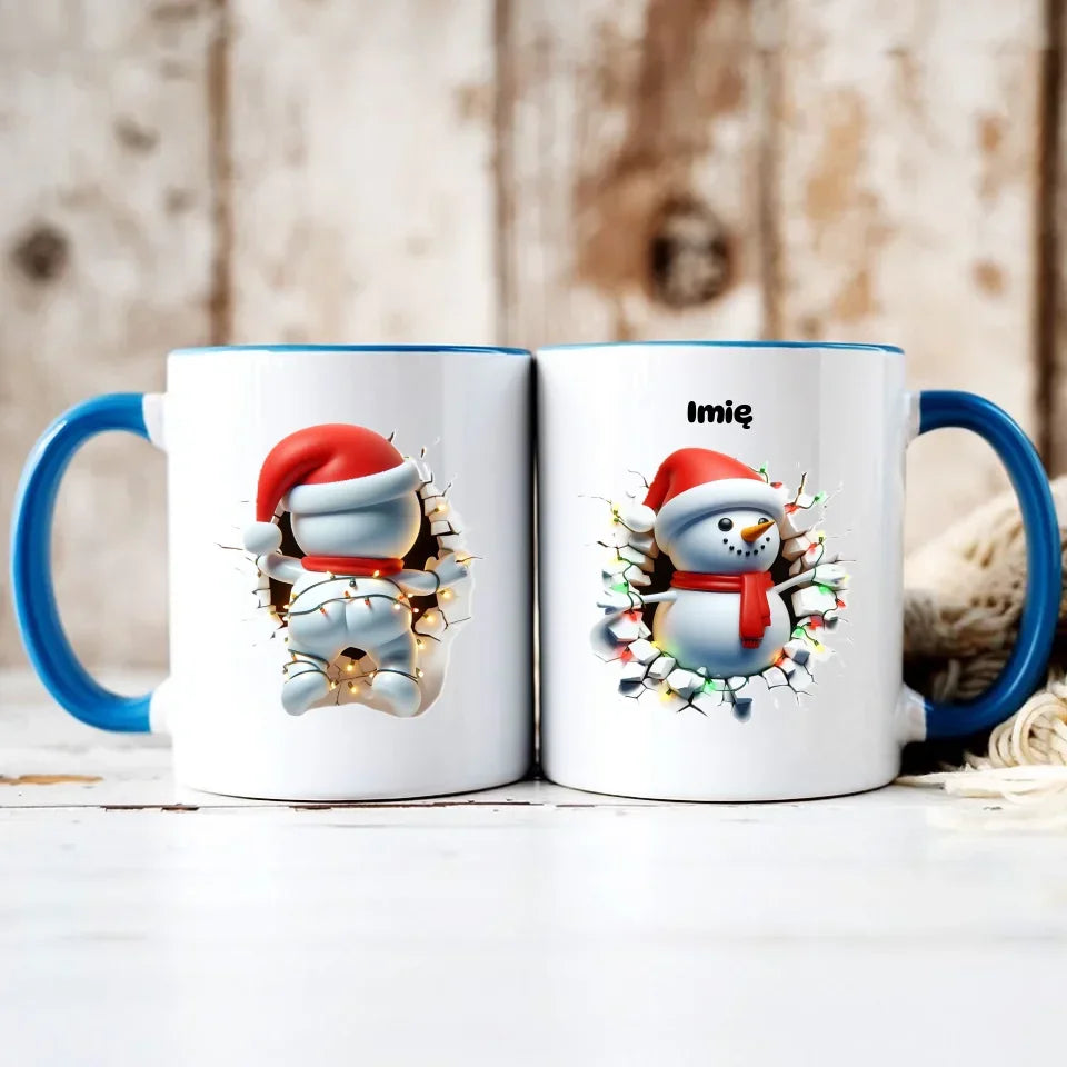 Bałwanek 3D | Personalizowany kubek świąteczny BN82 - StoryCups.pl