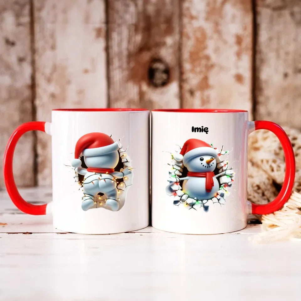 Bałwanek 3D | Personalizowany kubek świąteczny BN82 - StoryCups.pl