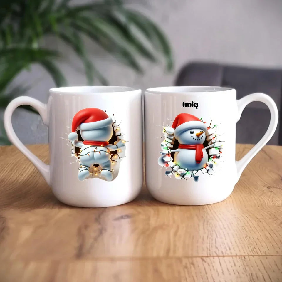 Bałwanek 3D | Personalizowany kubek świąteczny BN82 - StoryCups.pl