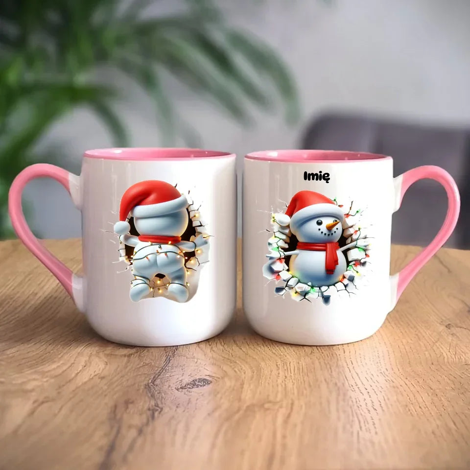 Bałwanek 3D | Personalizowany kubek świąteczny BN82 - StoryCups.pl