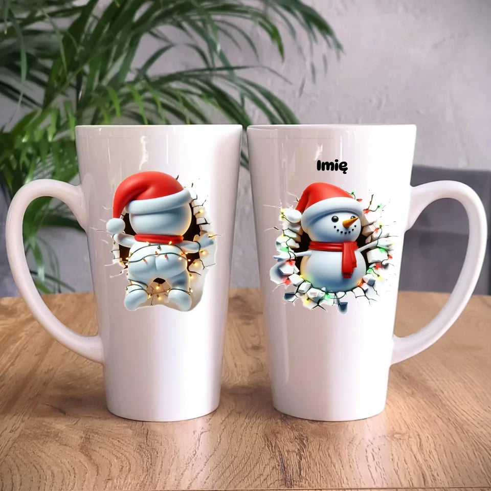 Bałwanek 3D | Personalizowany kubek świąteczny BN82 - StoryCups.pl