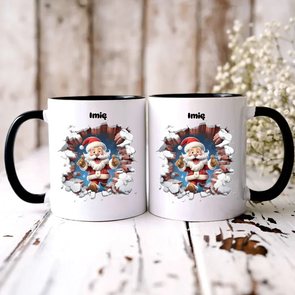 Mikołaj 3D | Personalizowany kubek świąteczny BN83 - StoryCups.pl