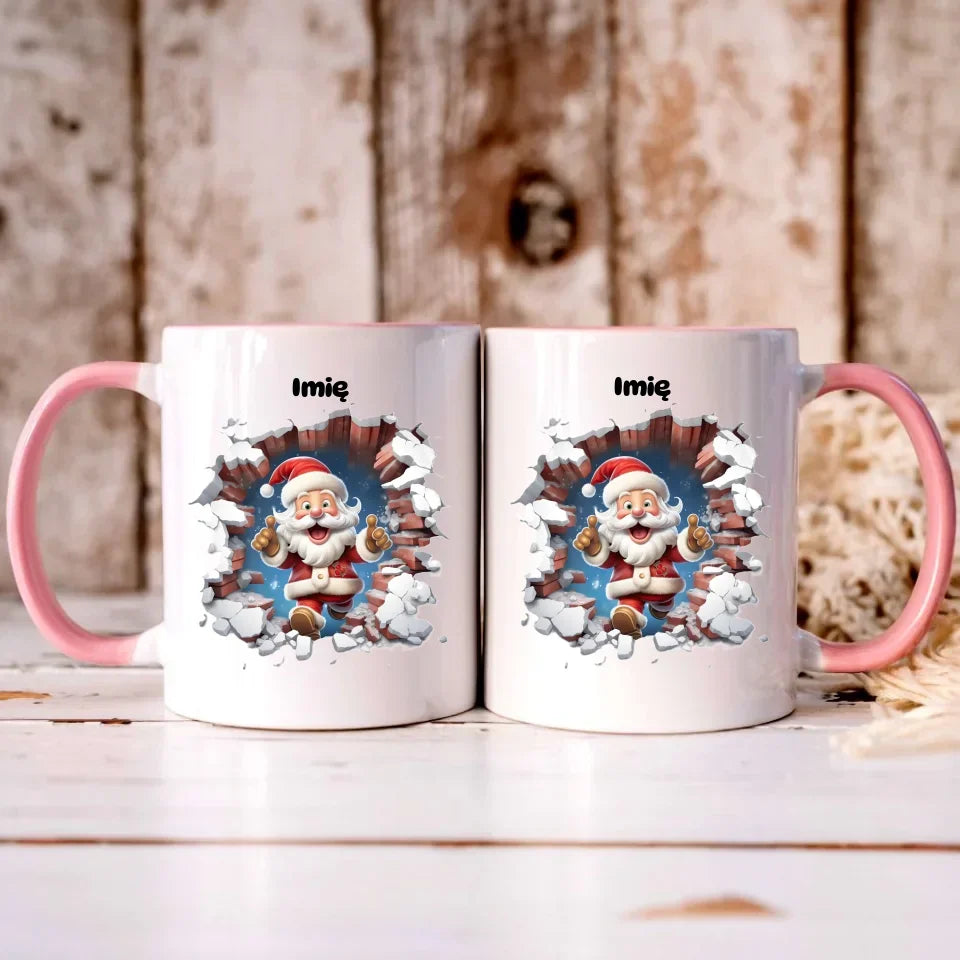 Mikołaj 3D | Personalizowany kubek świąteczny BN83 - StoryCups.pl