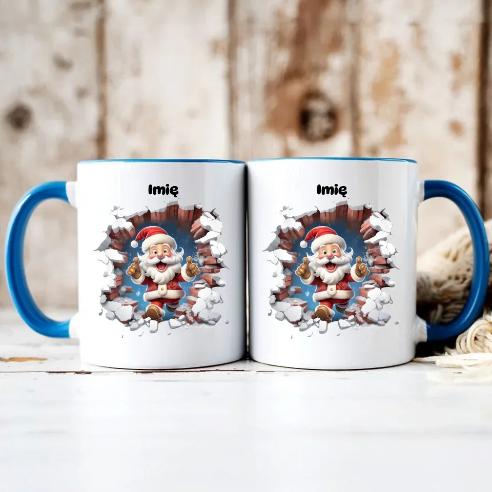 Mikołaj 3D | Personalizowany kubek świąteczny BN83 - StoryCups.pl