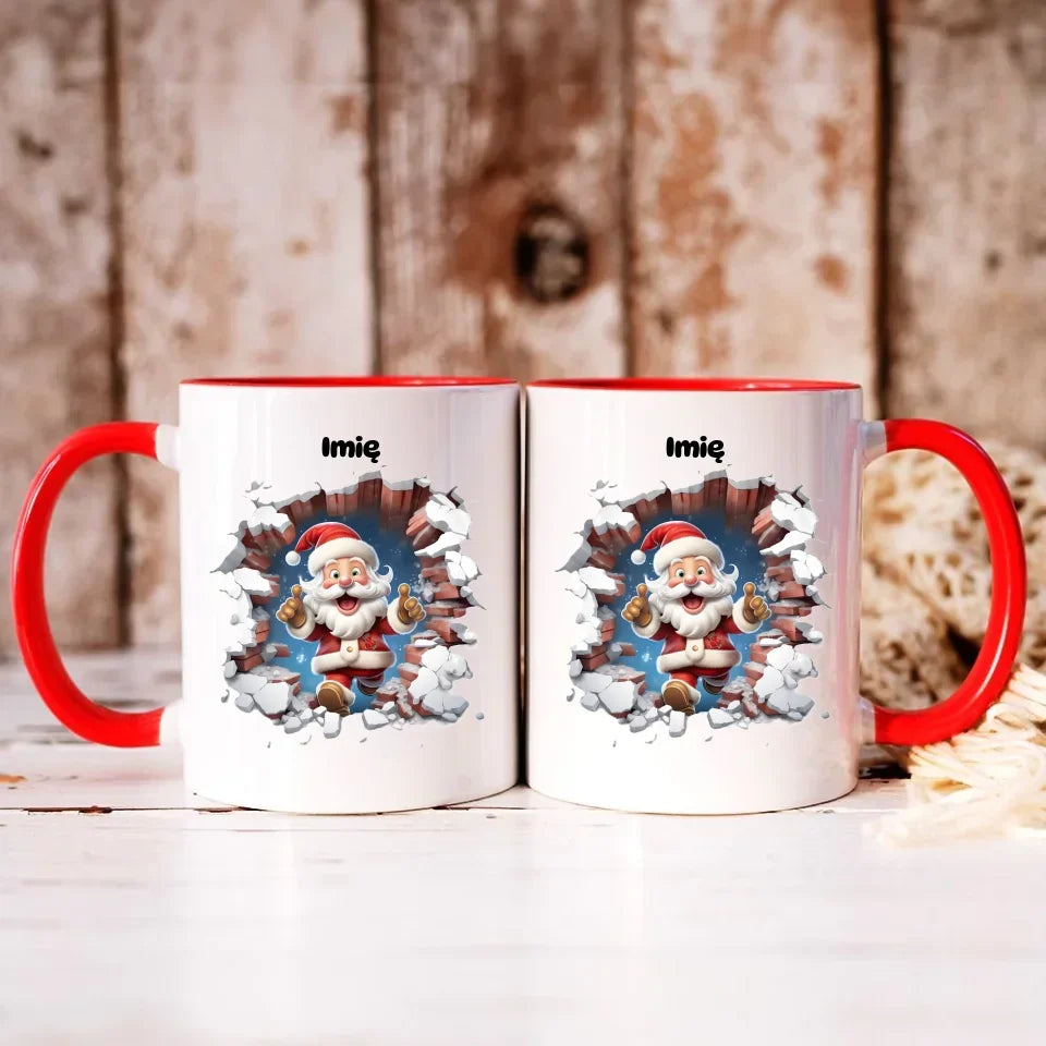 Mikołaj 3D | Personalizowany kubek świąteczny BN83 - StoryCups.pl