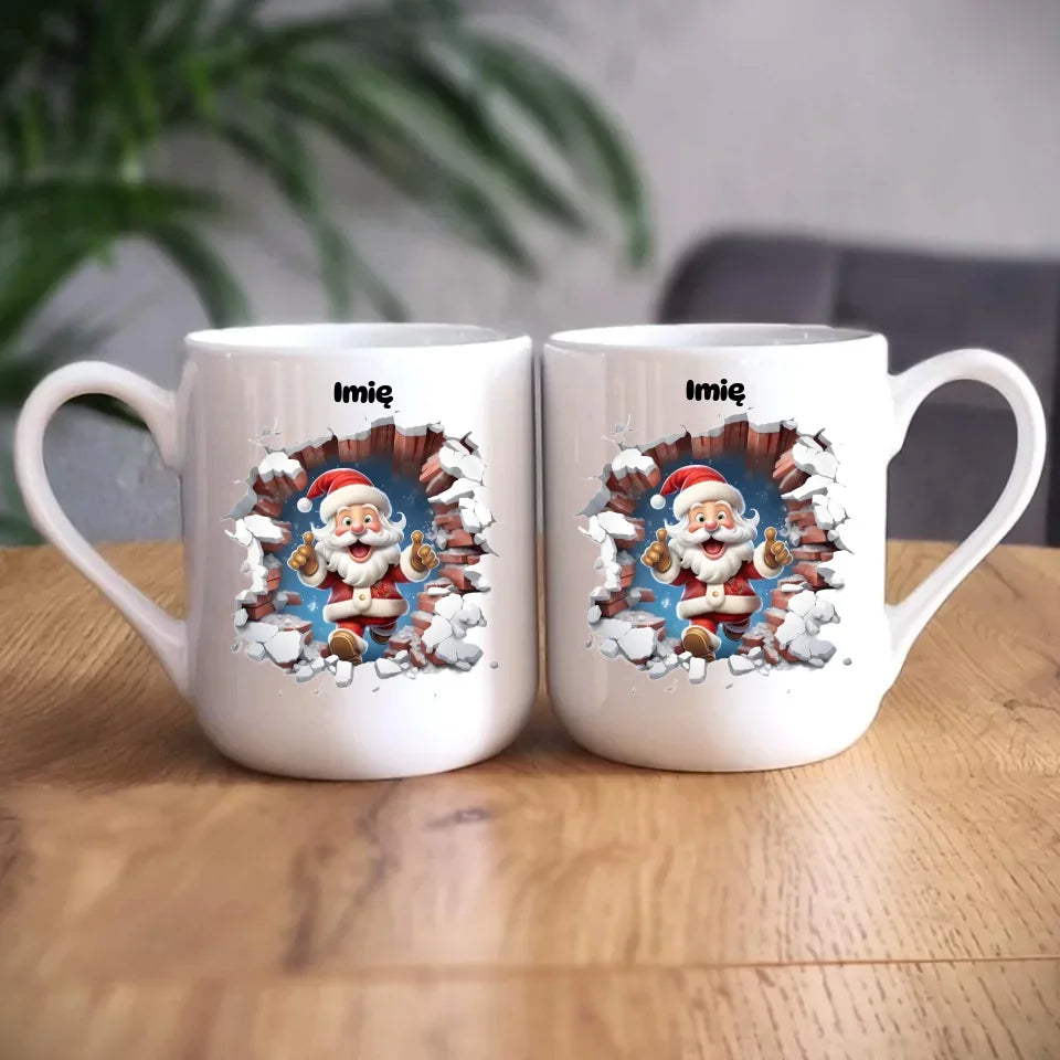 Mikołaj 3D | Personalizowany kubek świąteczny BN83 - StoryCups.pl