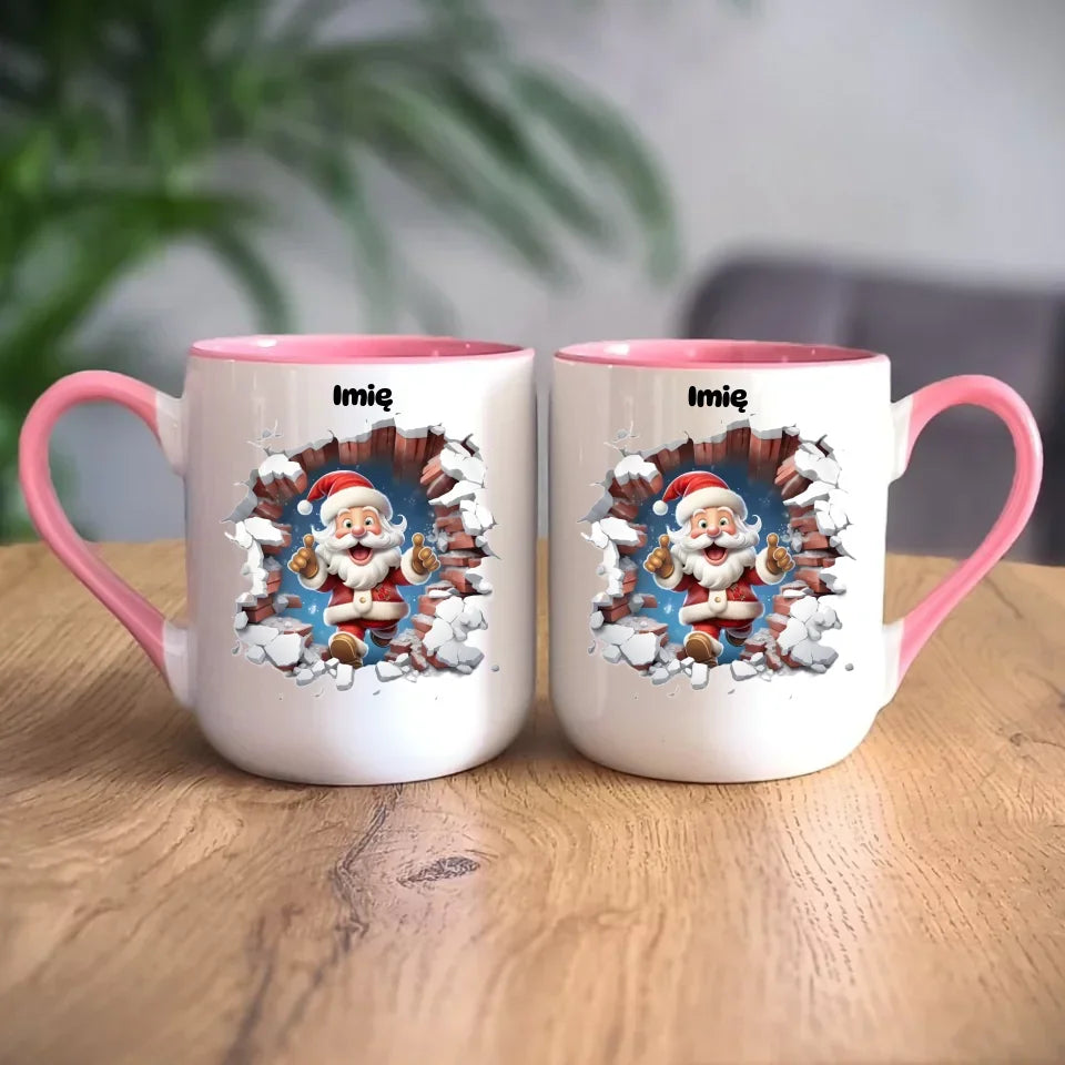 Mikołaj 3D | Personalizowany kubek świąteczny BN83 - StoryCups.pl