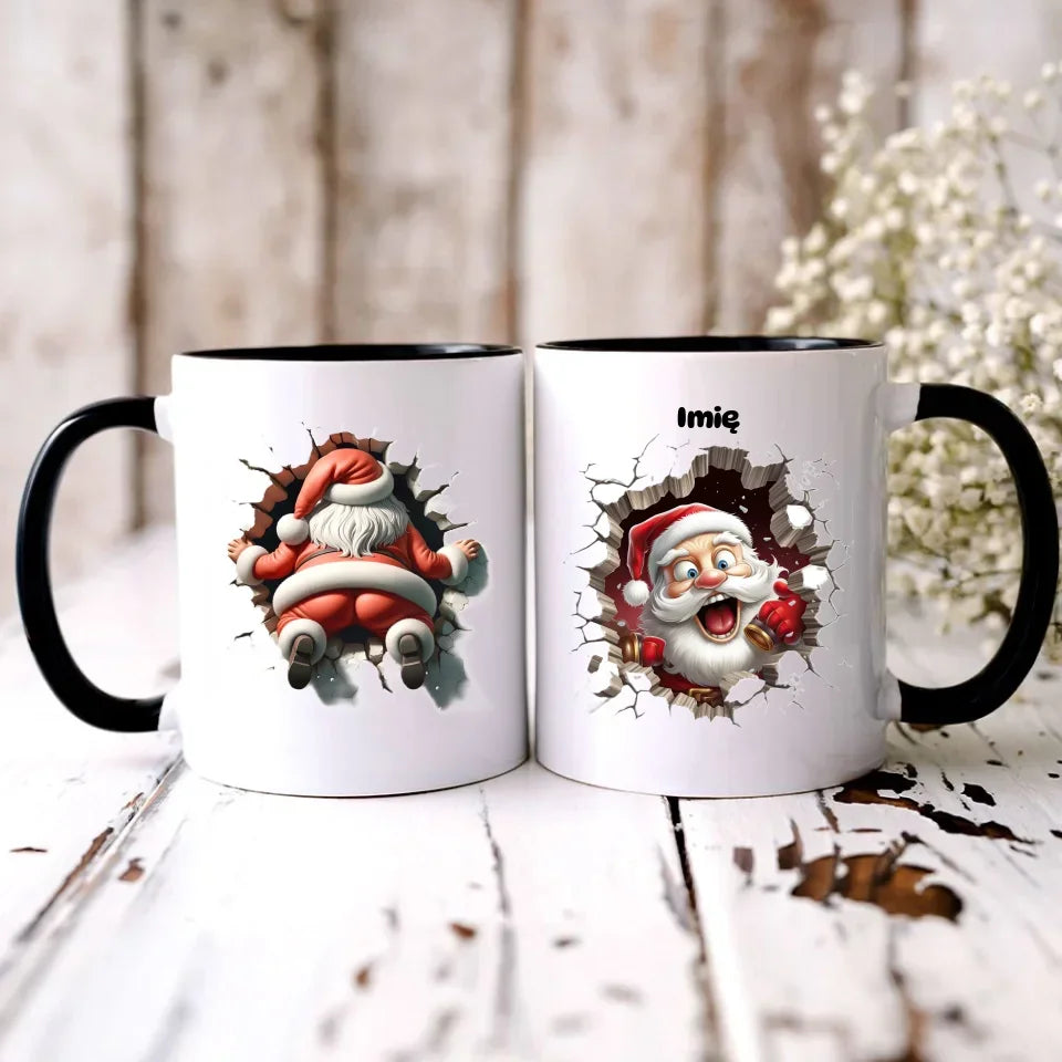 Mikołajek 3D | Personalizowany kubek świąteczny BN85 - StoryCups.pl