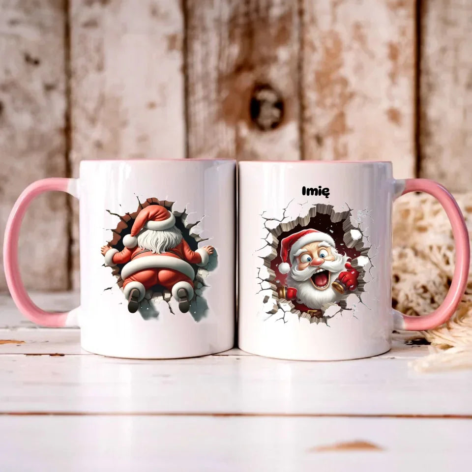 Mikołajek 3D | Personalizowany kubek świąteczny BN85 - StoryCups.pl