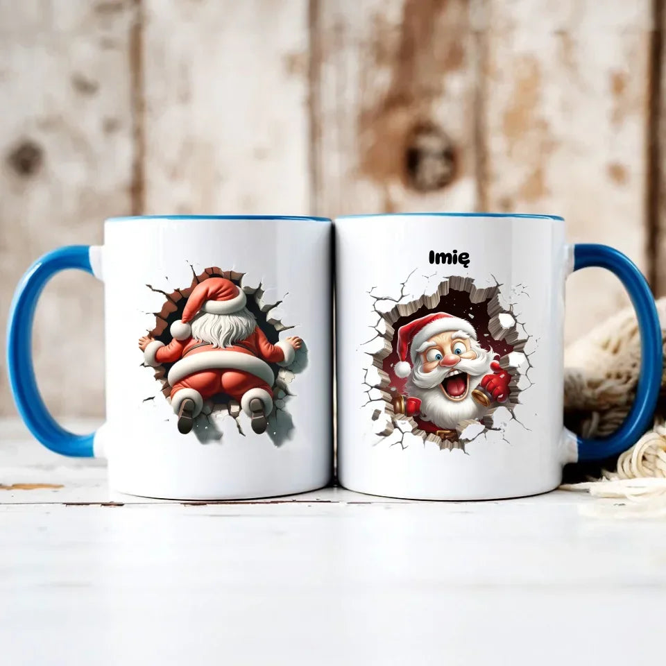 Mikołajek 3D | Personalizowany kubek świąteczny BN85 - StoryCups.pl