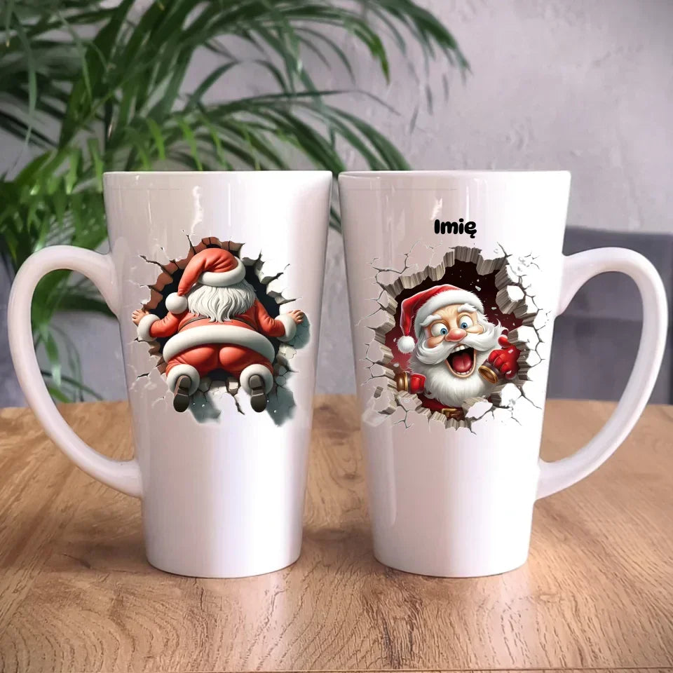 Mikołajek 3D | Personalizowany kubek świąteczny BN85 - StoryCups.pl