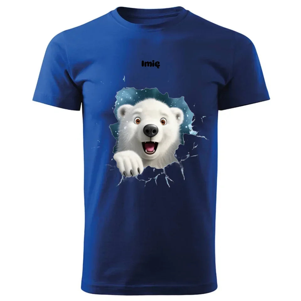 Miś polarny 3D | Personalizowana świąteczna koszulka męska BN86 - StoryCups.pl