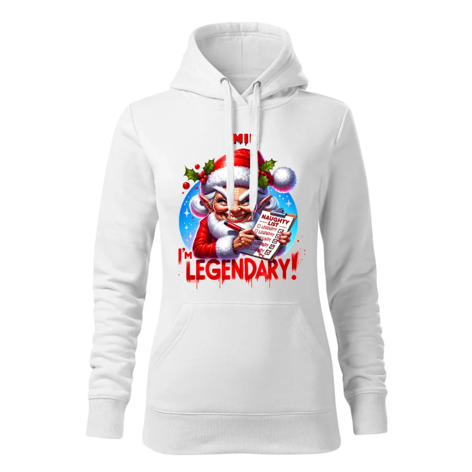 Świąteczna bluza damska z kapturem biała na prezent personalizacja hoodie Święta Boże Narodzenie Mikołajki