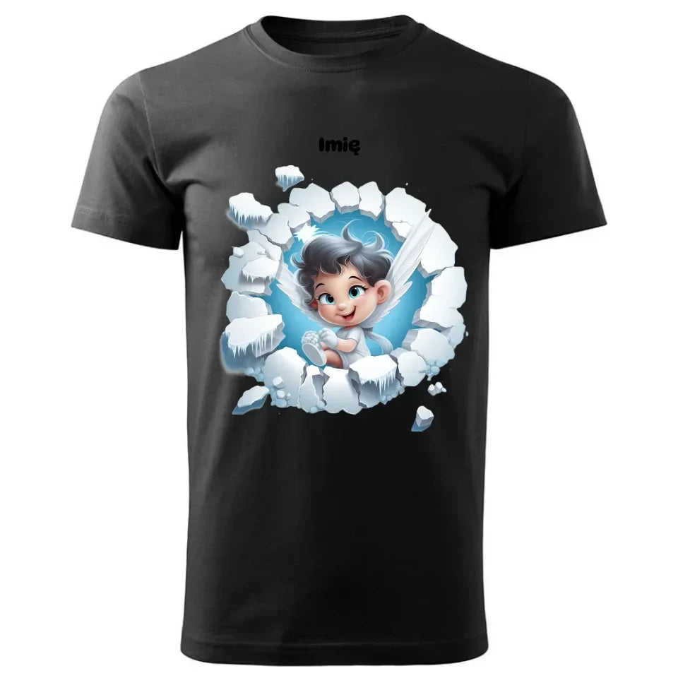 Aniołek 3D | Personalizowana świąteczna koszulka męska BN87 - StoryCups.pl