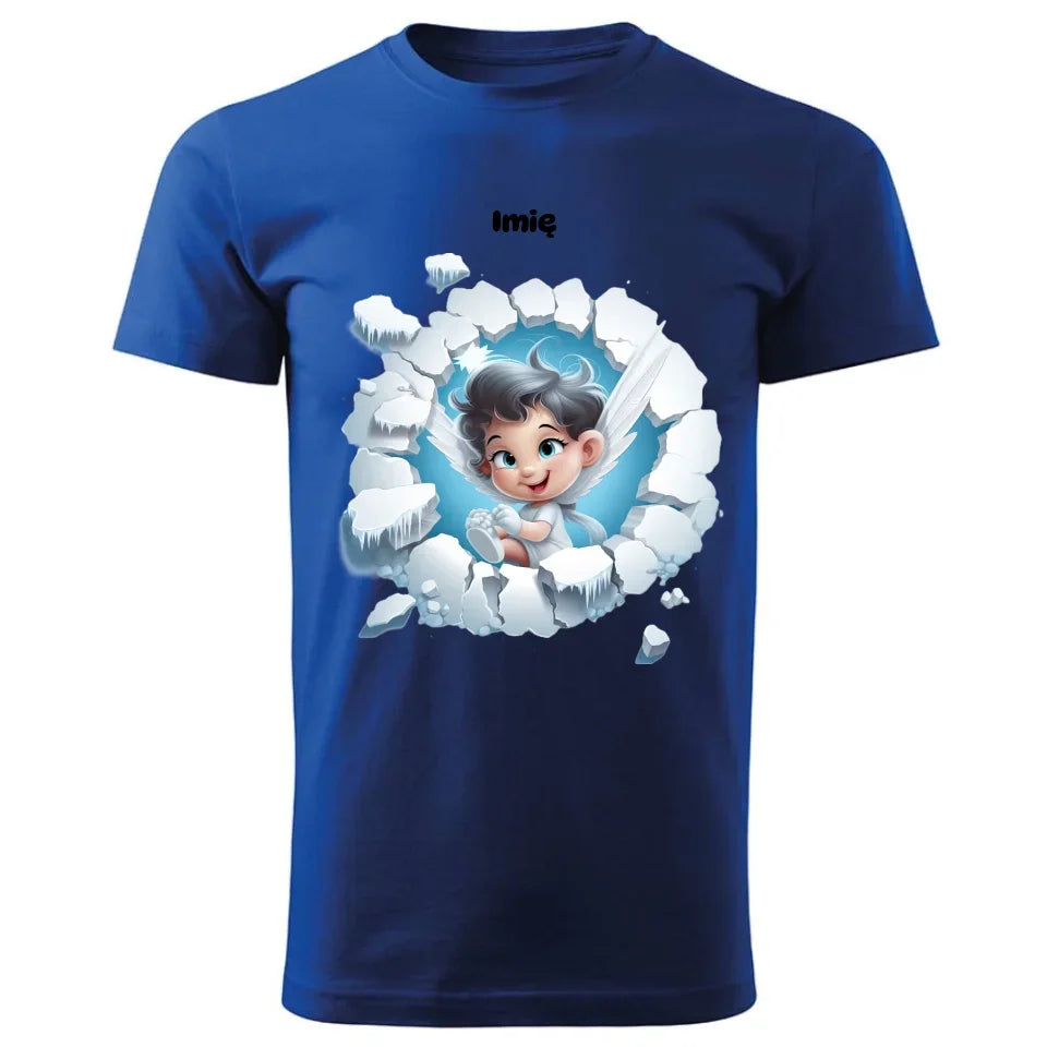Aniołek 3D | Personalizowana świąteczna koszulka męska BN87 - StoryCups.pl