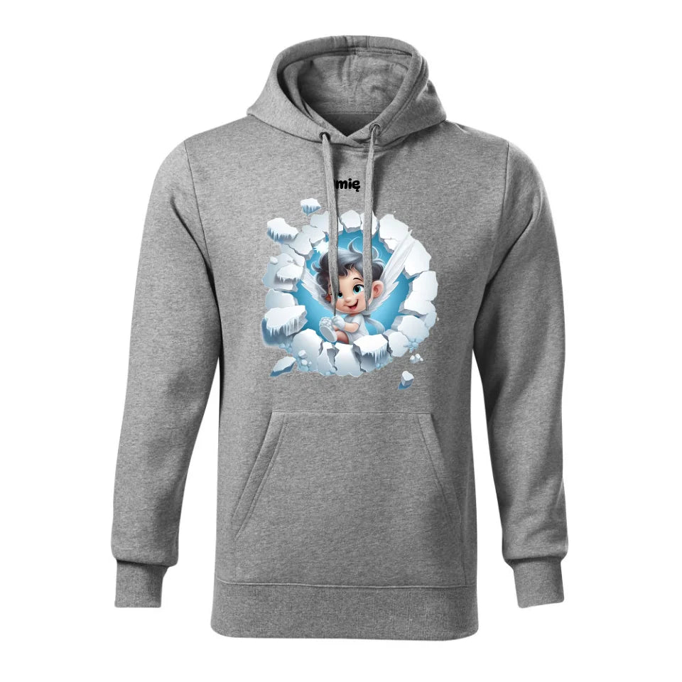 Świąteczna bluza męska z kapturem szara na prezent personalizacja hoodie Święta Boże Narodzenie Mikołajki