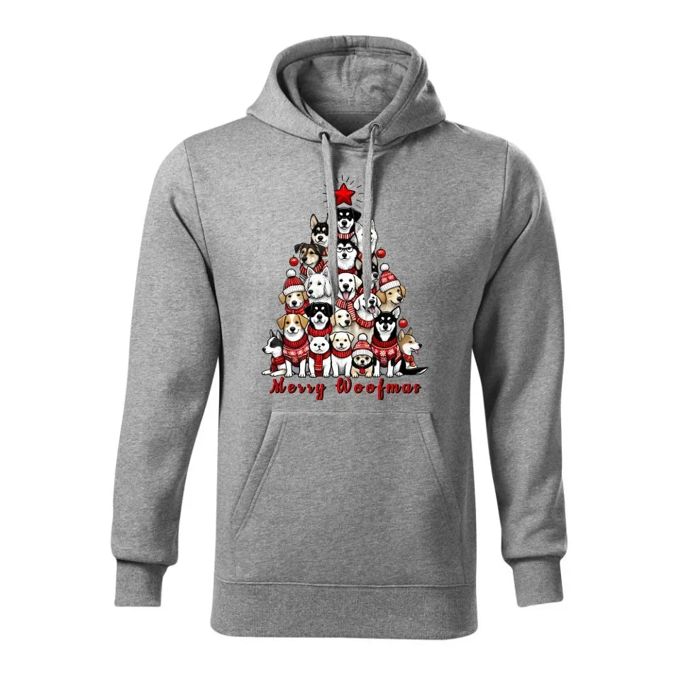 Merry woofmas | Świąteczna bluza męska z kapturem BN90 - StoryCups.pl
