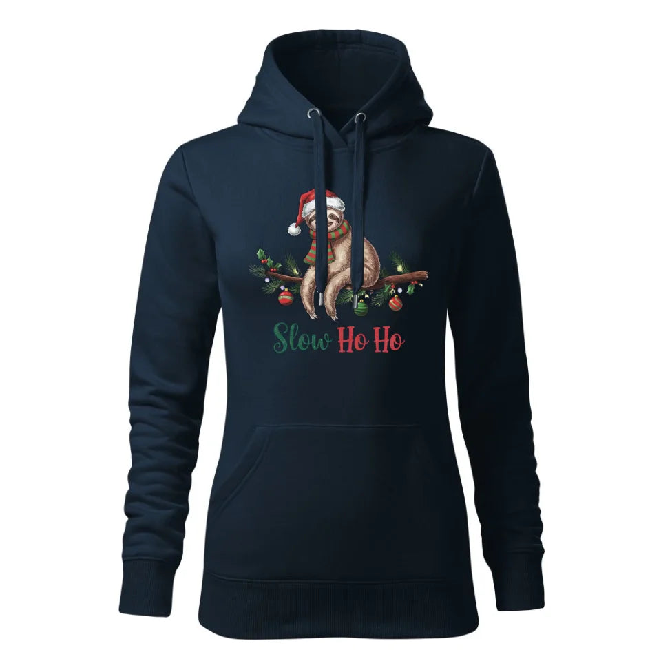 Świąteczna bluza damska z kapturem granatowa na prezent personalizacja hoodie Święta Boże Narodzenie Mikołajki