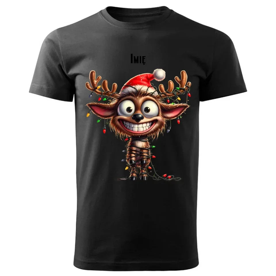 Renifer | Personalizowana świąteczna koszulka męska BN93 - StoryCups.pl