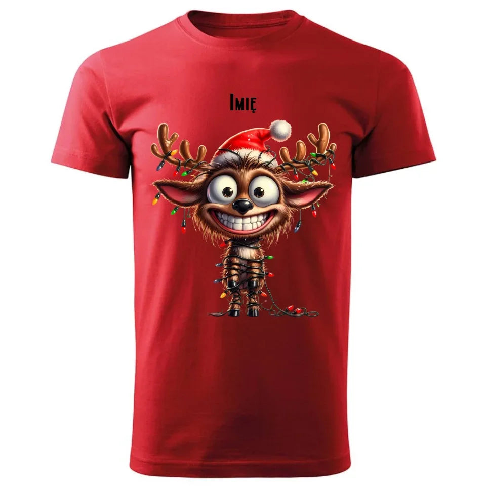 Renifer | Personalizowana świąteczna koszulka męska BN93 - StoryCups.pl