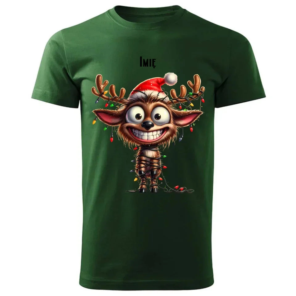 Renifer | Personalizowana świąteczna koszulka męska BN93 - StoryCups.pl