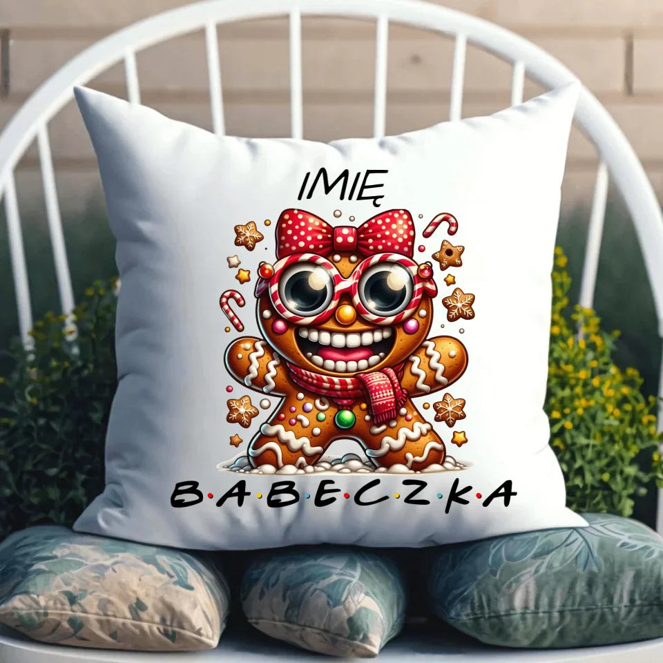 Personalizowana pluszowa poduszka świąteczna na prezent 45x45 cm