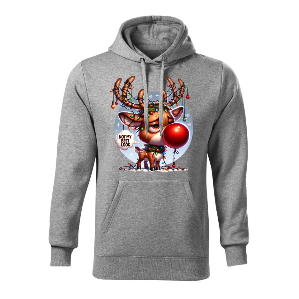 Świąteczna bluza męska z kapturem szara na prezent personalizacja hoodie Święta Boże Narodzenie Mikołajki