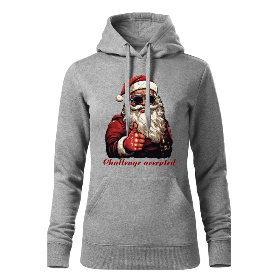 Świąteczna bluza damska z kapturem szara na prezent personalizacja hoodie Święta Boże Narodzenie Mikołajki