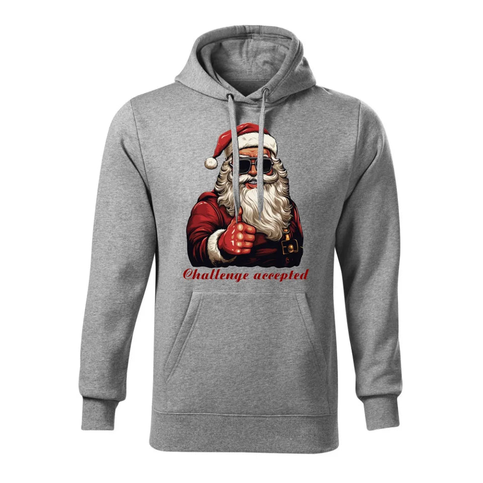 Świąteczna bluza męska z kapturem szara na prezent personalizacja hoodie Święta Boże Narodzenie Mikołajki