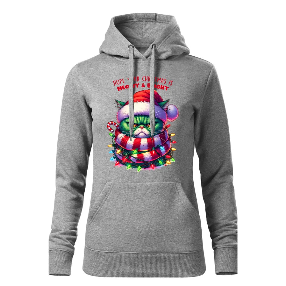 Świąteczna bluza damska z kapturem szara na prezent personalizacja hoodie Święta Boże Narodzenie Mikołajki