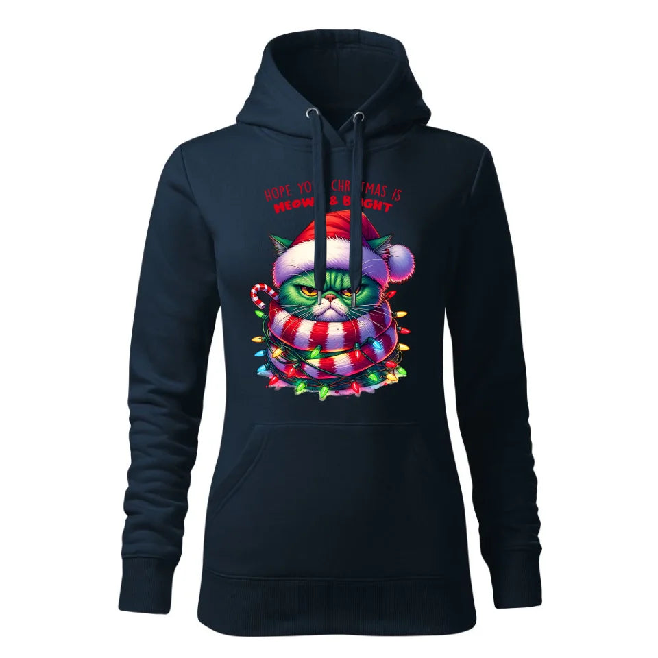 Świąteczna bluza damska z kapturem granatowa na prezent personalizacja hoodie Święta Boże Narodzenie Mikołajki