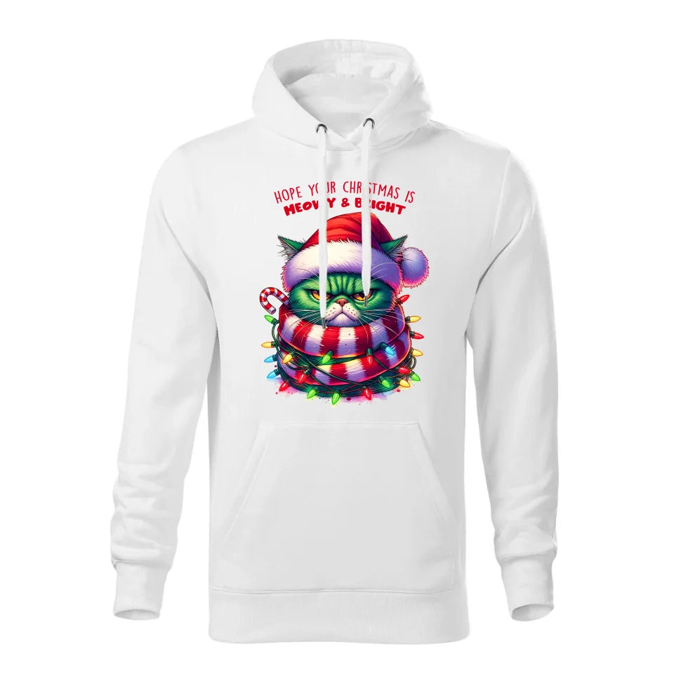 Świąteczna bluza męska z kapturem biała na prezent personalizacja hoodie Święta Boże Narodzenie Mikołajki