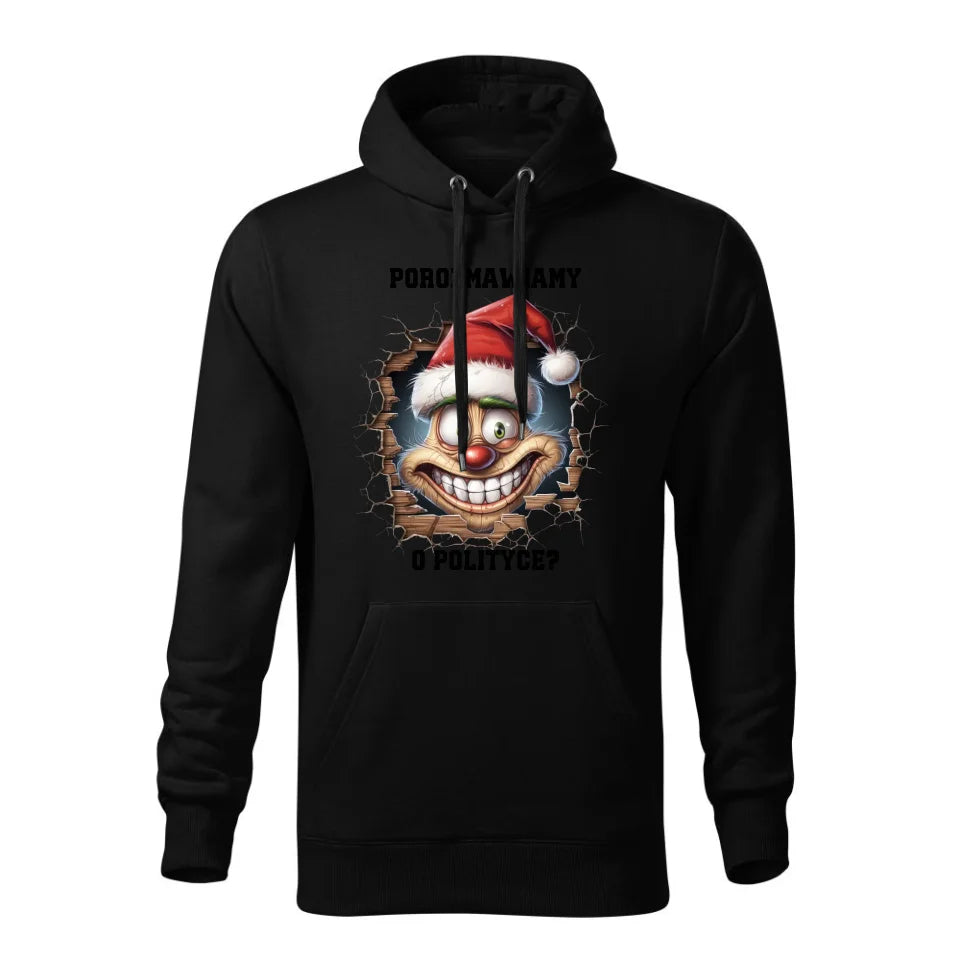 Świąteczna bluza męska z kapturem czarna na prezent personalizacja hoodie Święta Boże Narodzenie Mikołajki